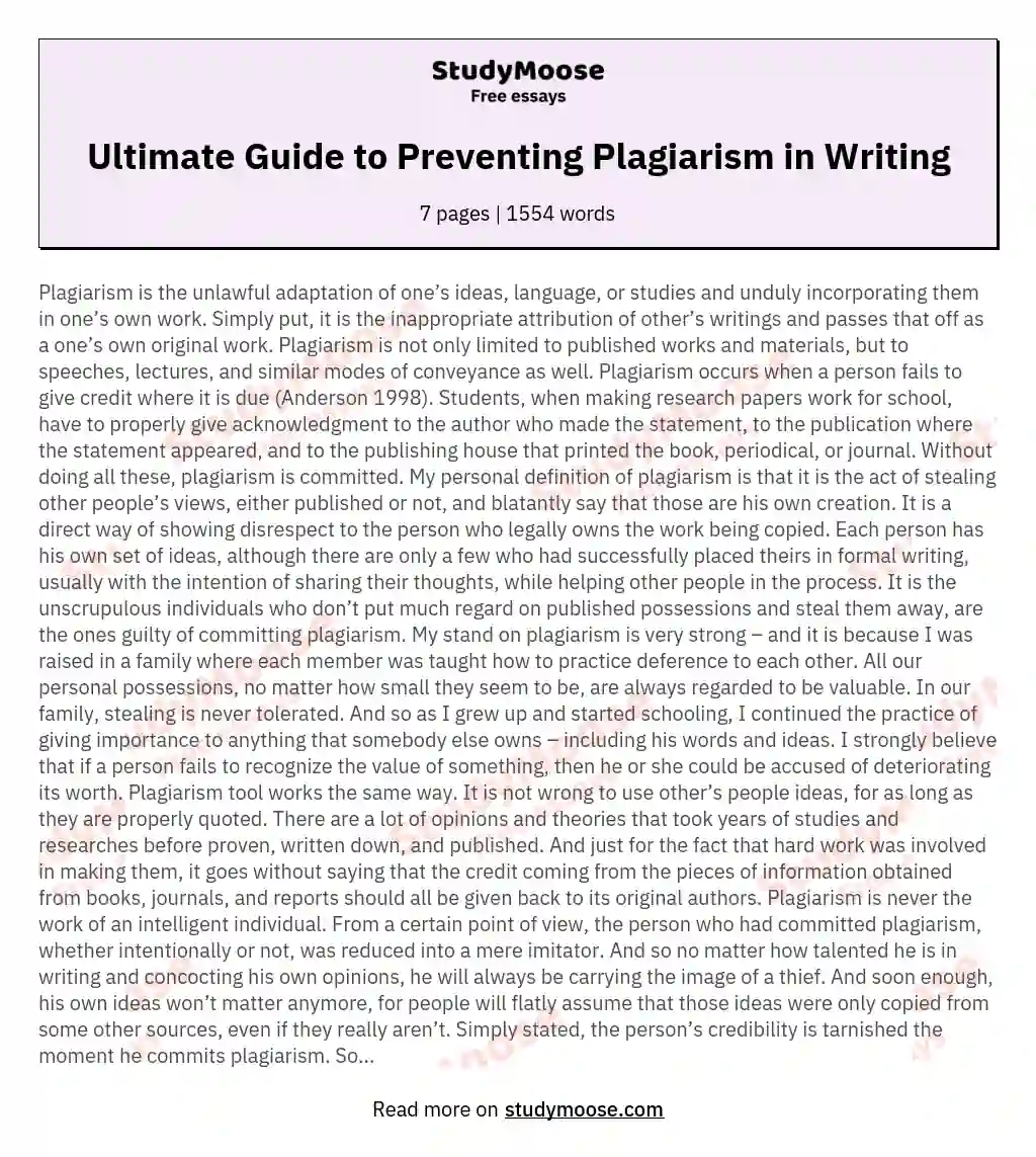 how to write a paper without plagiarizing