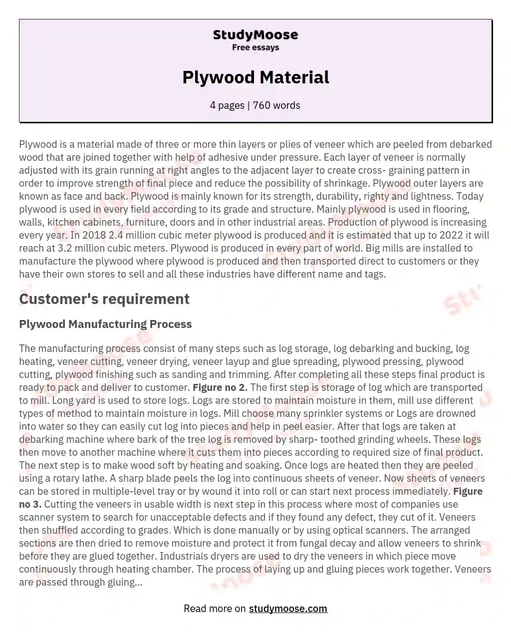 Plywood Material essay
