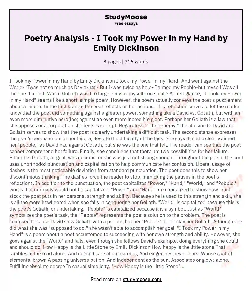david poem analysis