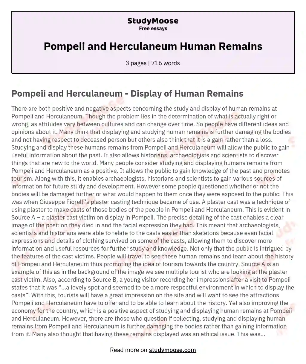 Pompeii and Herculaneum Human Remains