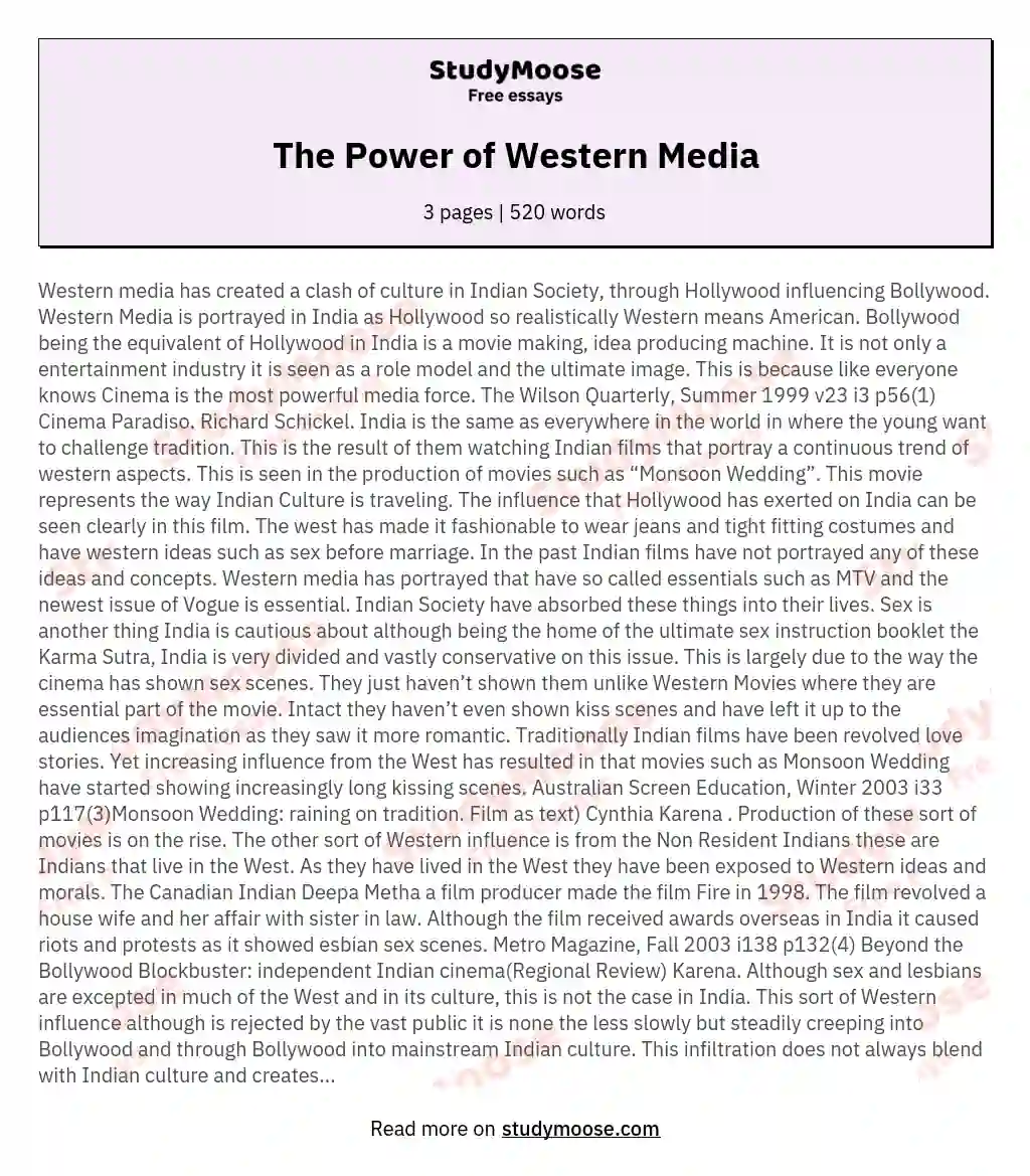 The Power of Western Media essay