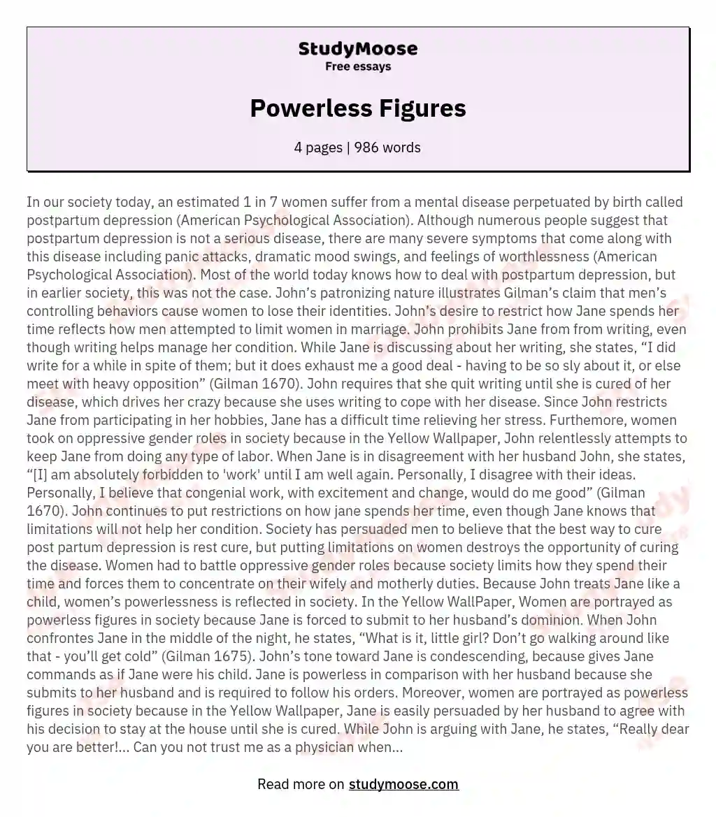 Powerless Figures essay