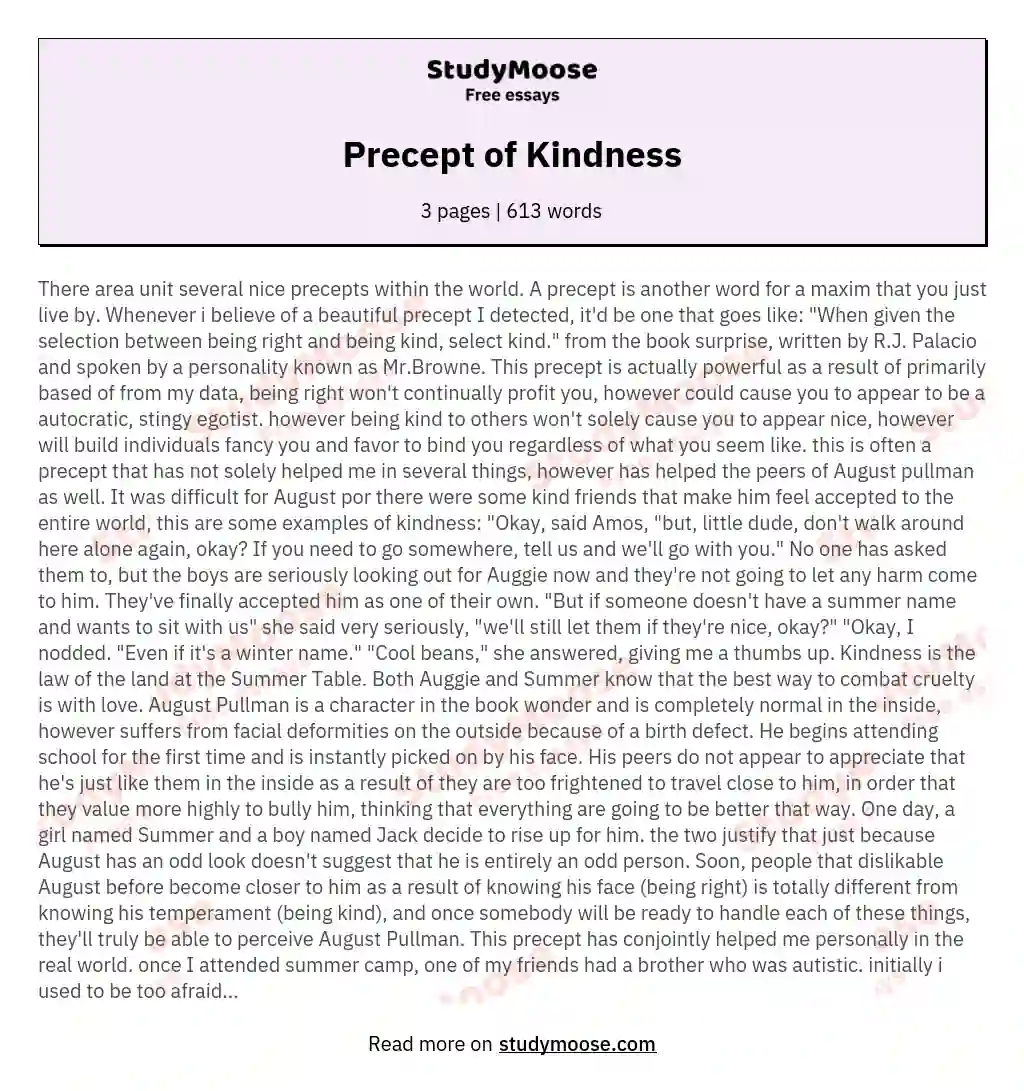 Precept of Kindness