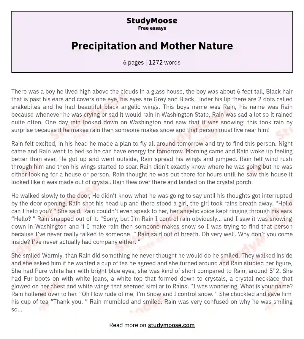 Precipitation and Mother Nature