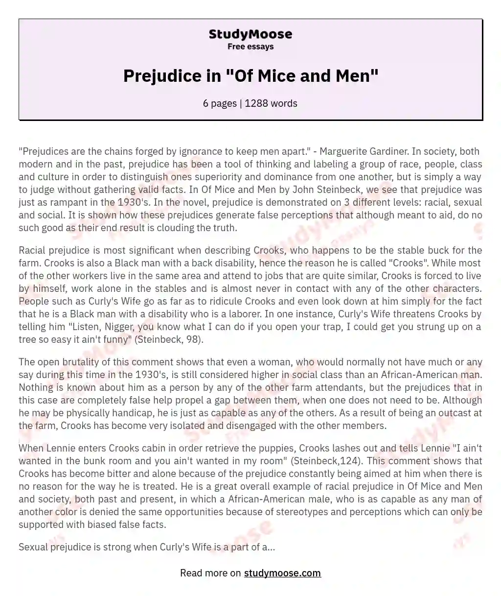 of mice and men critical essay