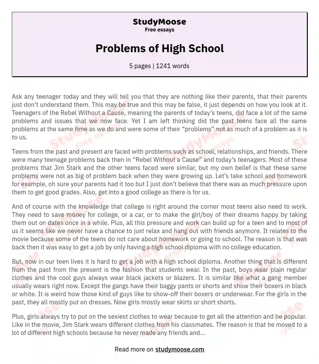 Problems of High School