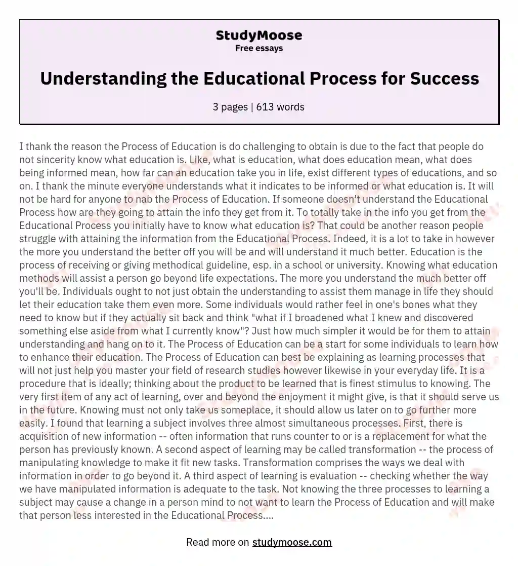 Process of Education