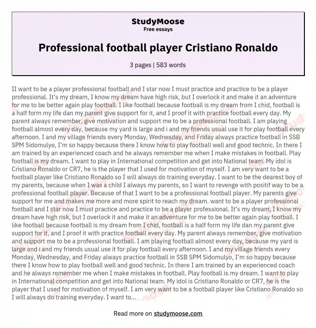Professional football player Cristiano Ronaldo