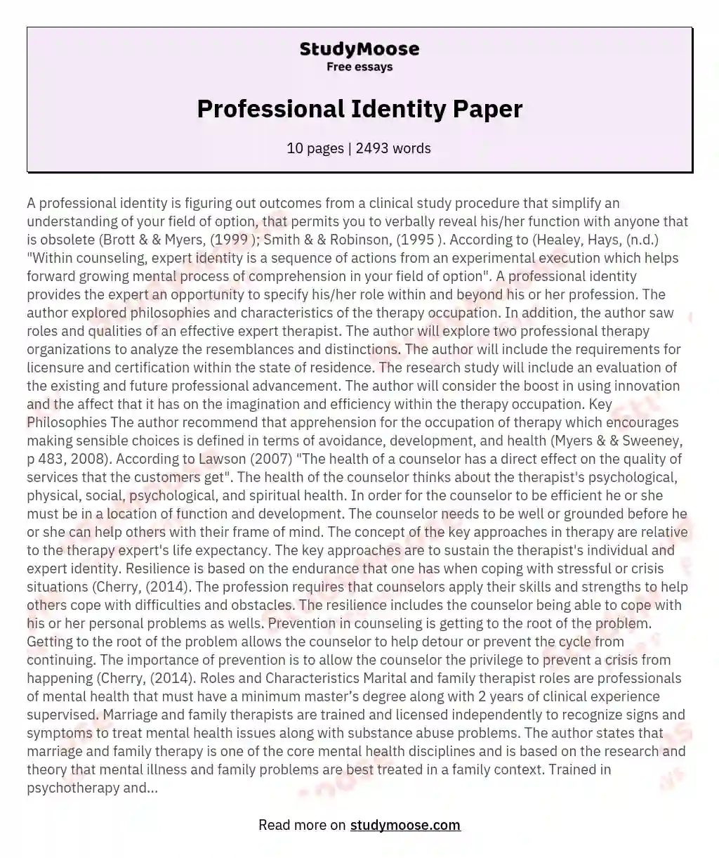 thesis about identity examples