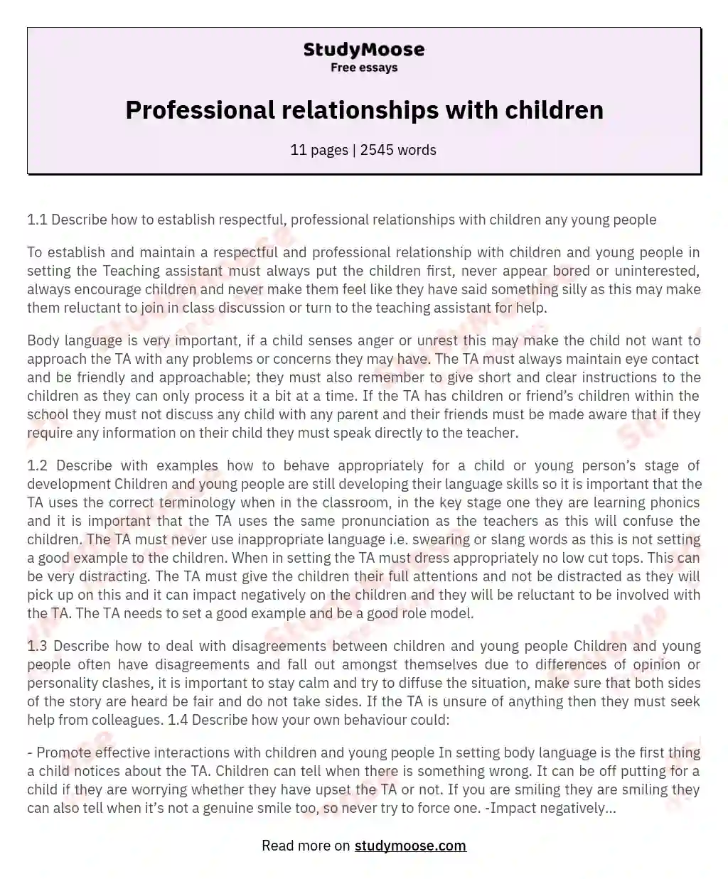 describe how to establish respectful professional relationships with adults