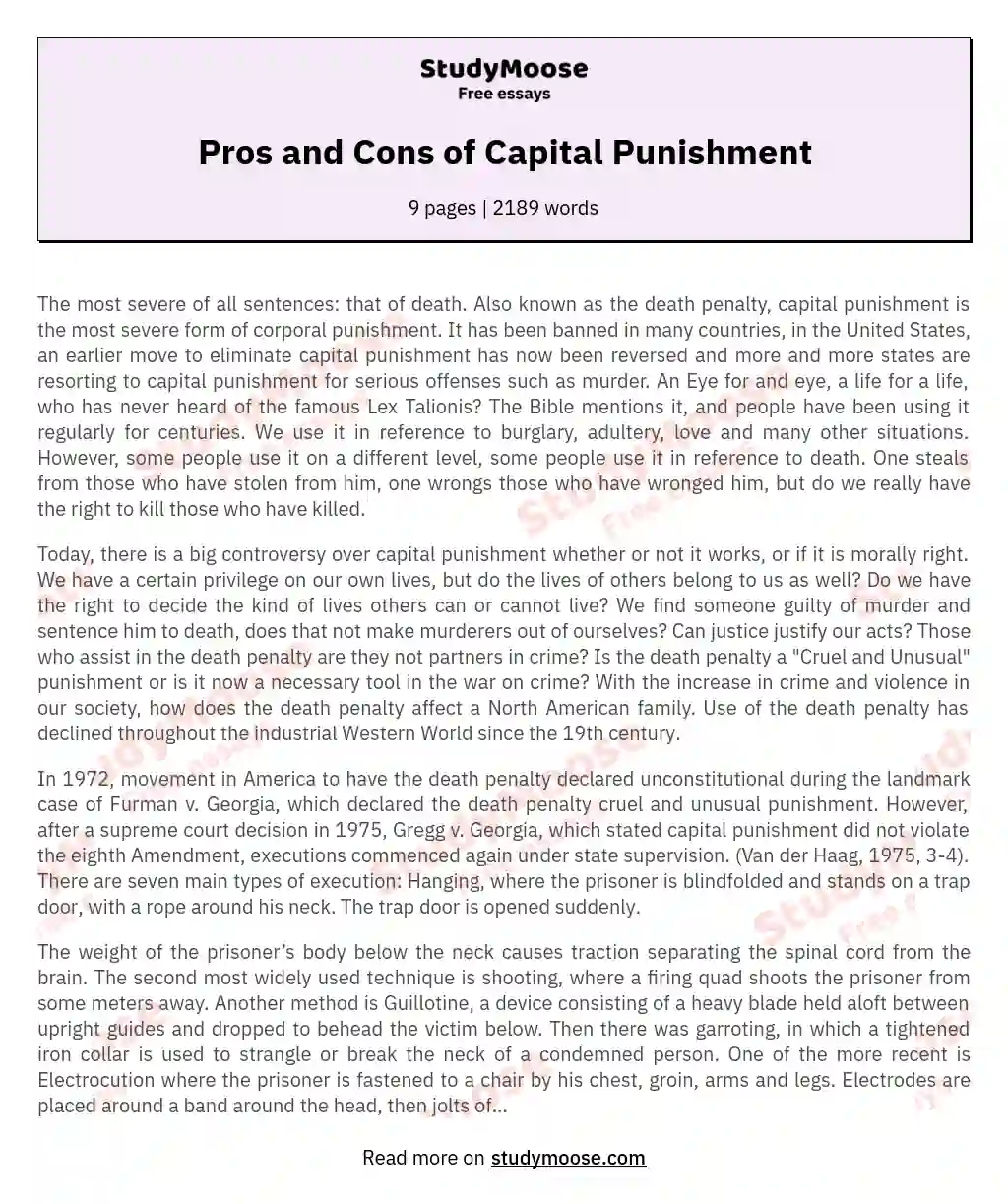 capital punishment essay upsc