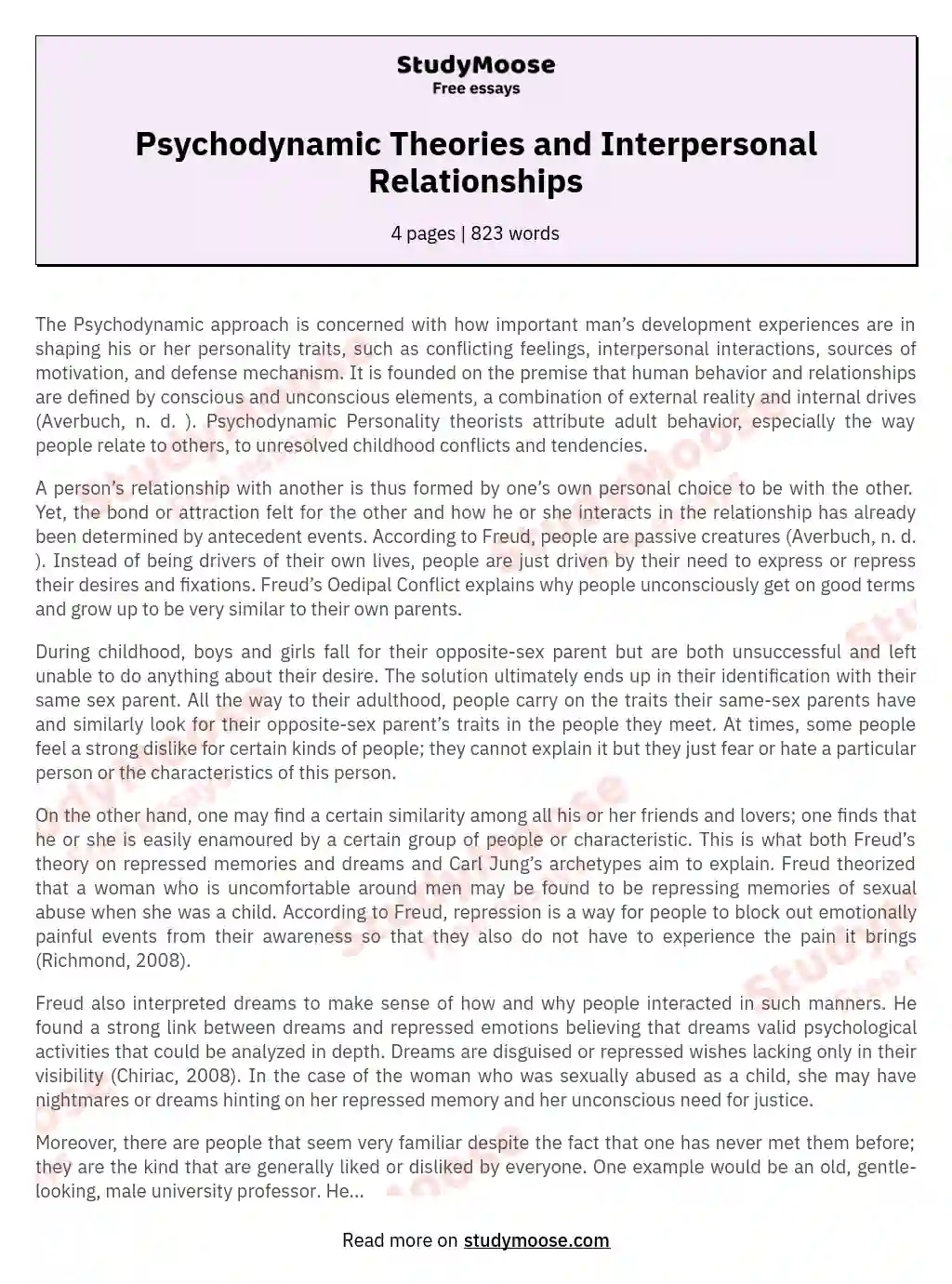 interpersonal relations theory essay