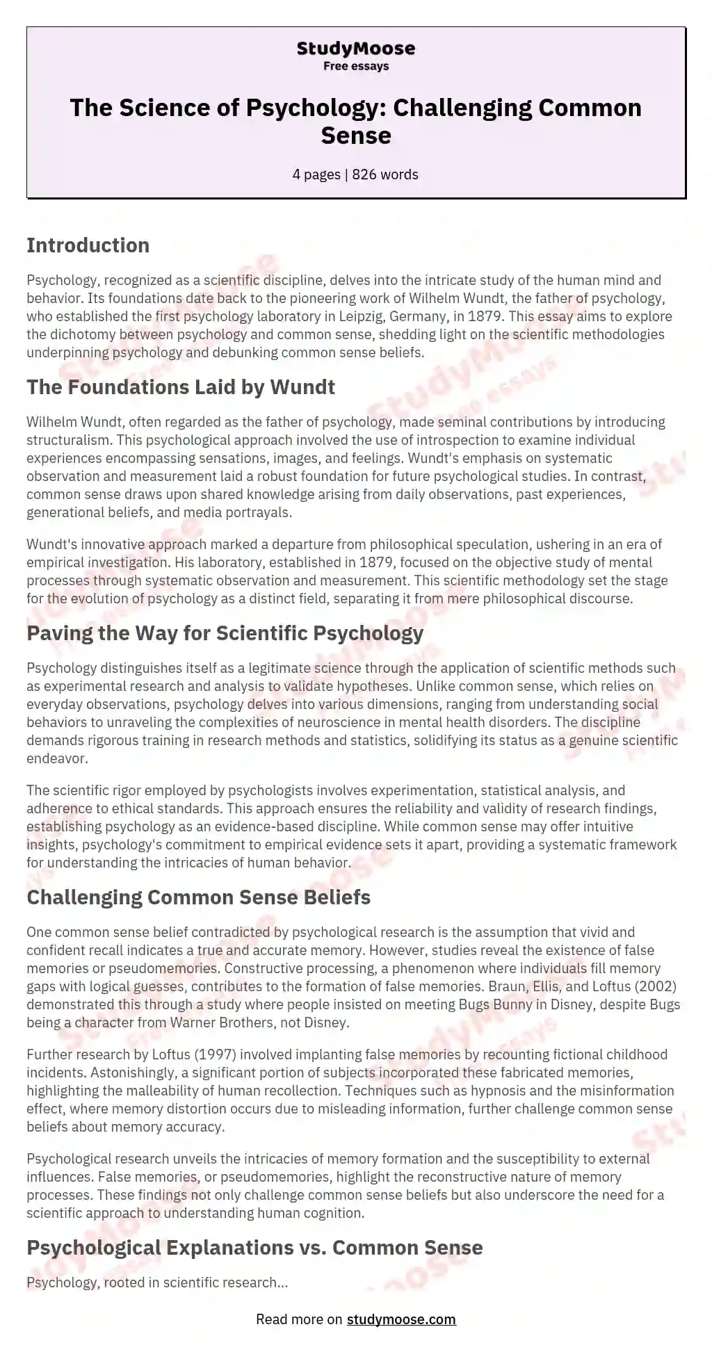 common app essays about psychology