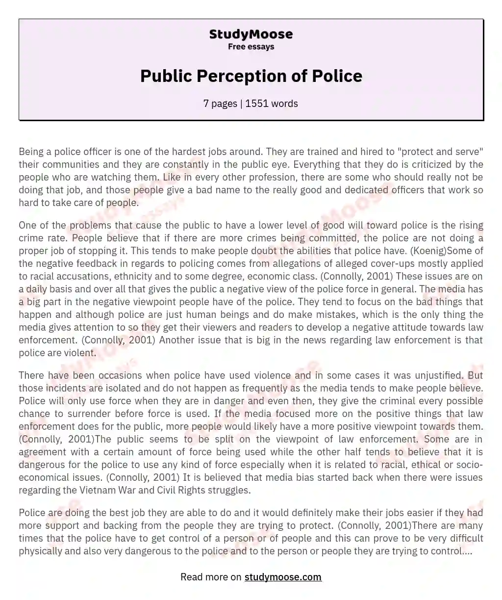 Public Perception of Police