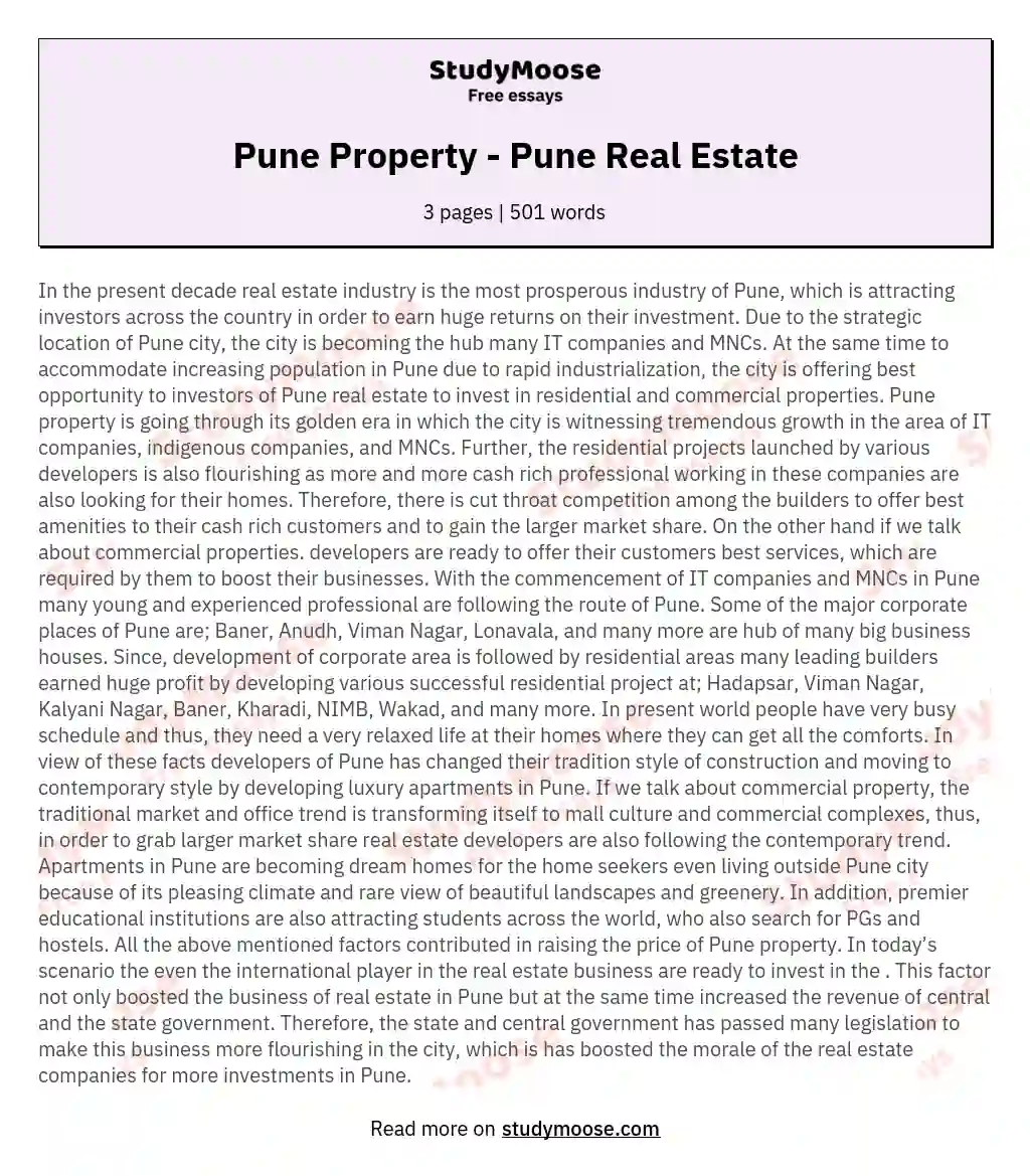 Pune Property - Pune Real Estate