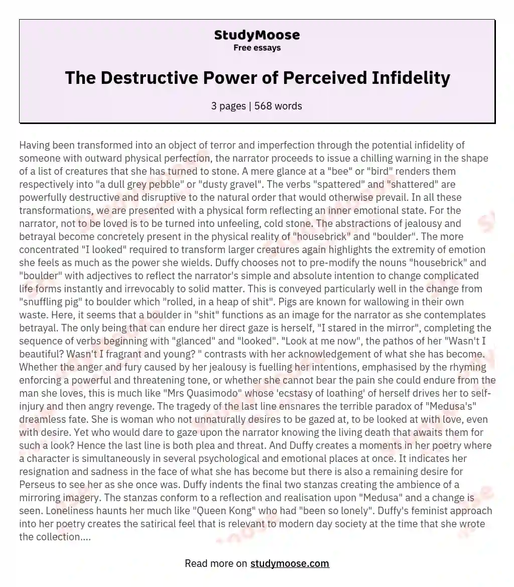 The Destructive Power of Perceived Infidelity essay