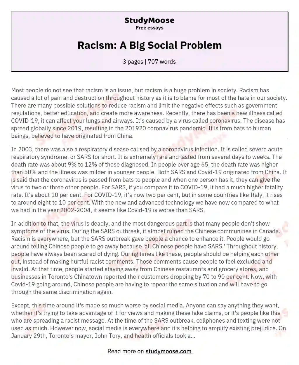 Racism: A Big Social Problem