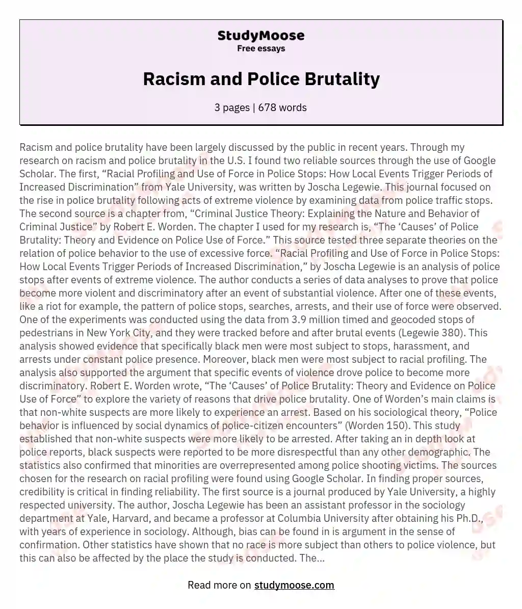 Racism and Police Brutality