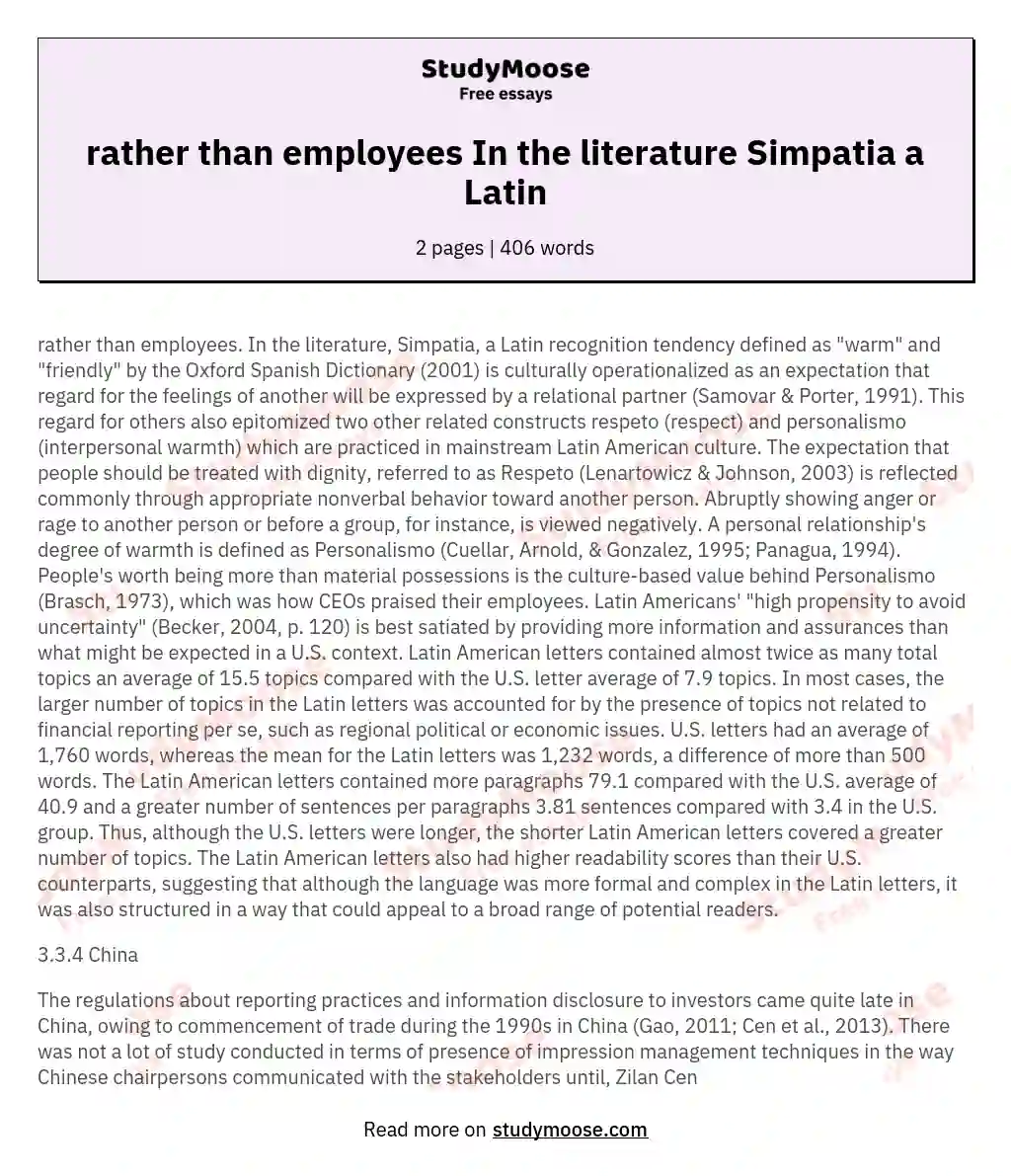 rather than employees In the literature Simpatia a Latin essay