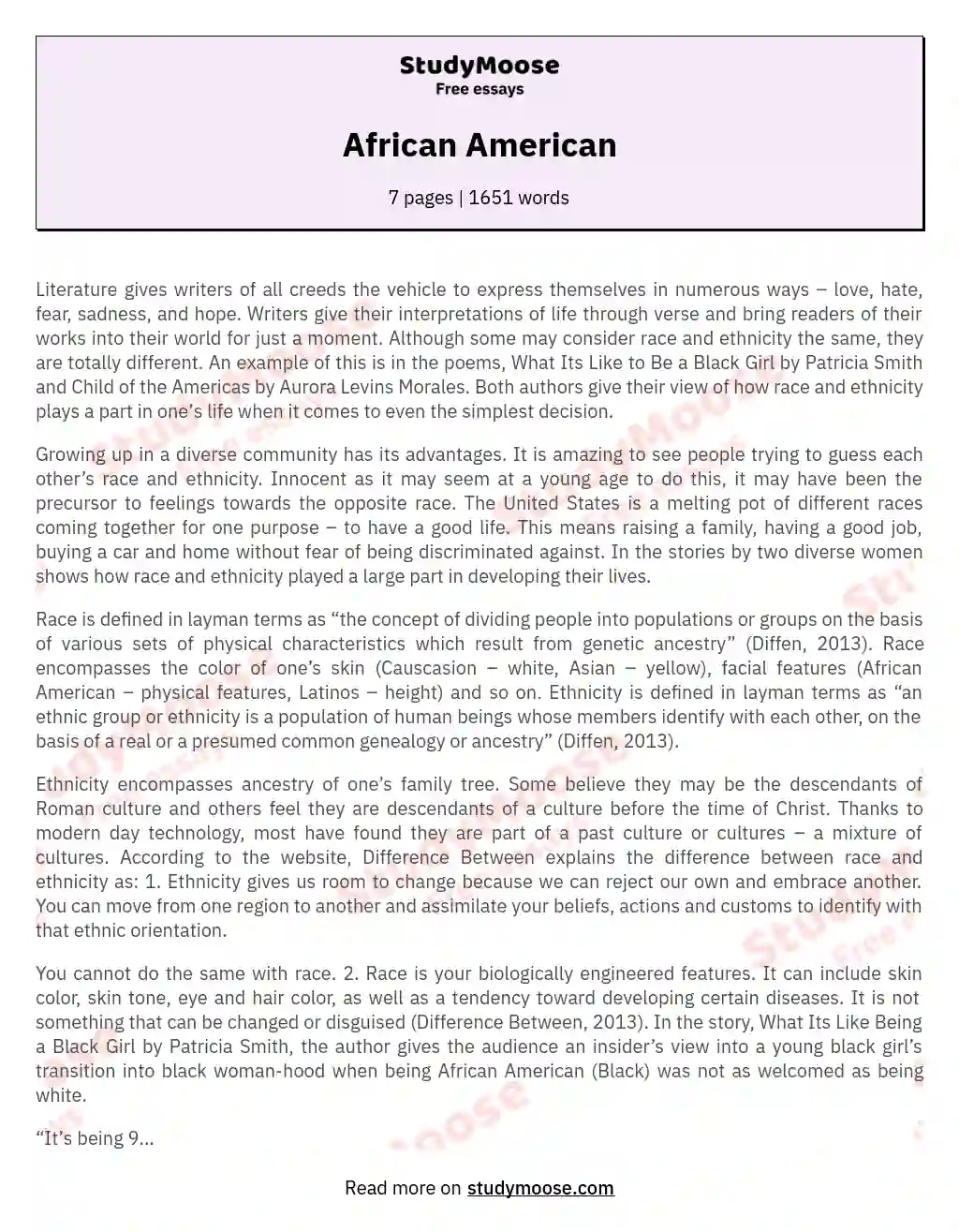 African American essay