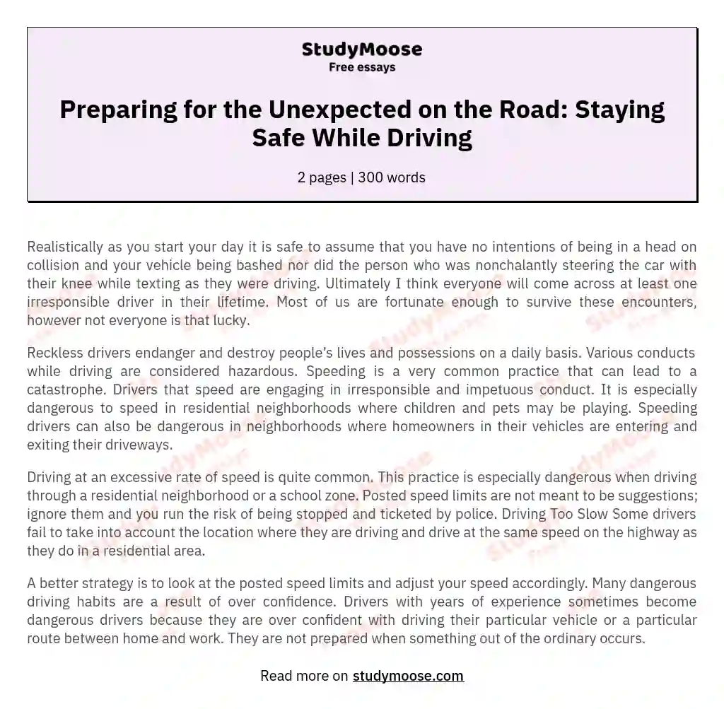Preparing for the Unexpected on the Road: Staying Safe While Driving