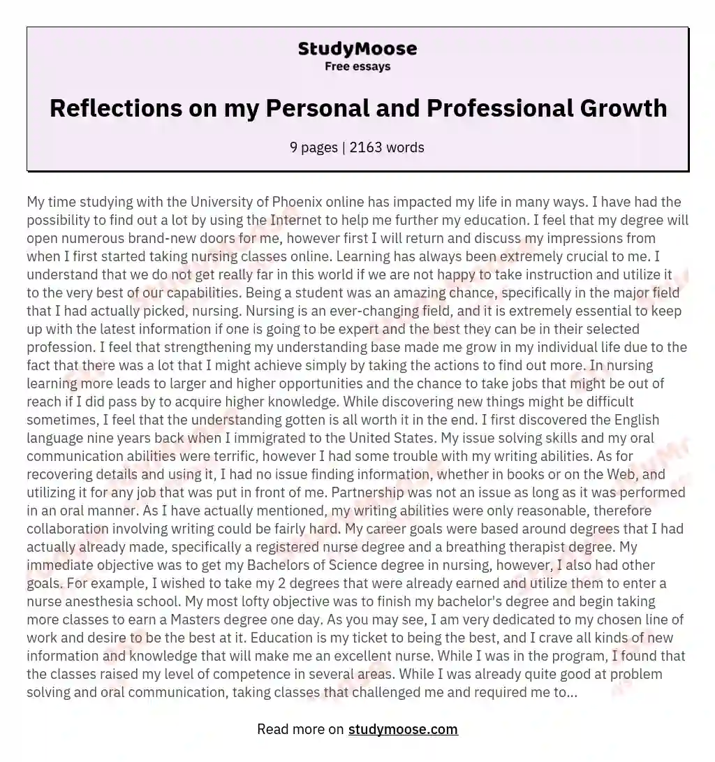  Academic Growth Essay Personal Growth Essay 2022 11 08