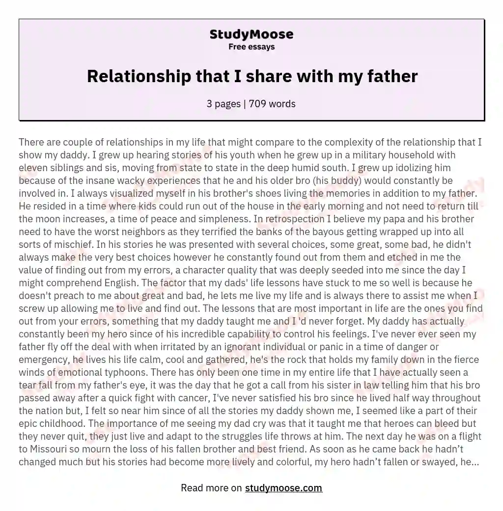 my relationship with my father essay