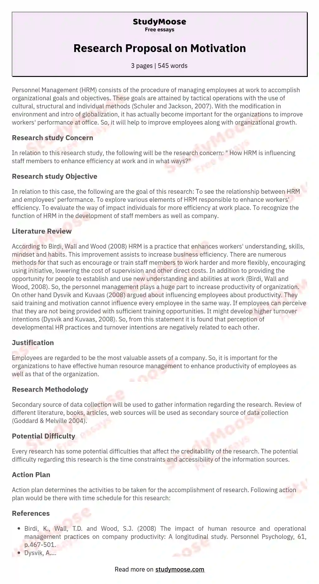 how to write motivation in research proposal