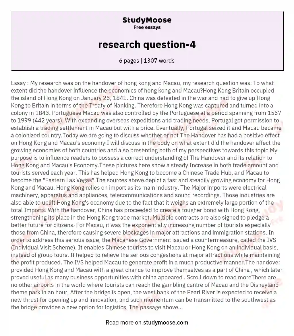 research question-4 essay