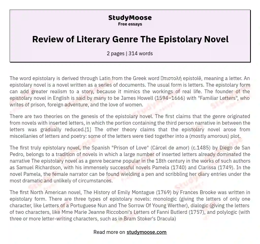  Epistolary Essay Examples Epistolary Short Stories Fictional 