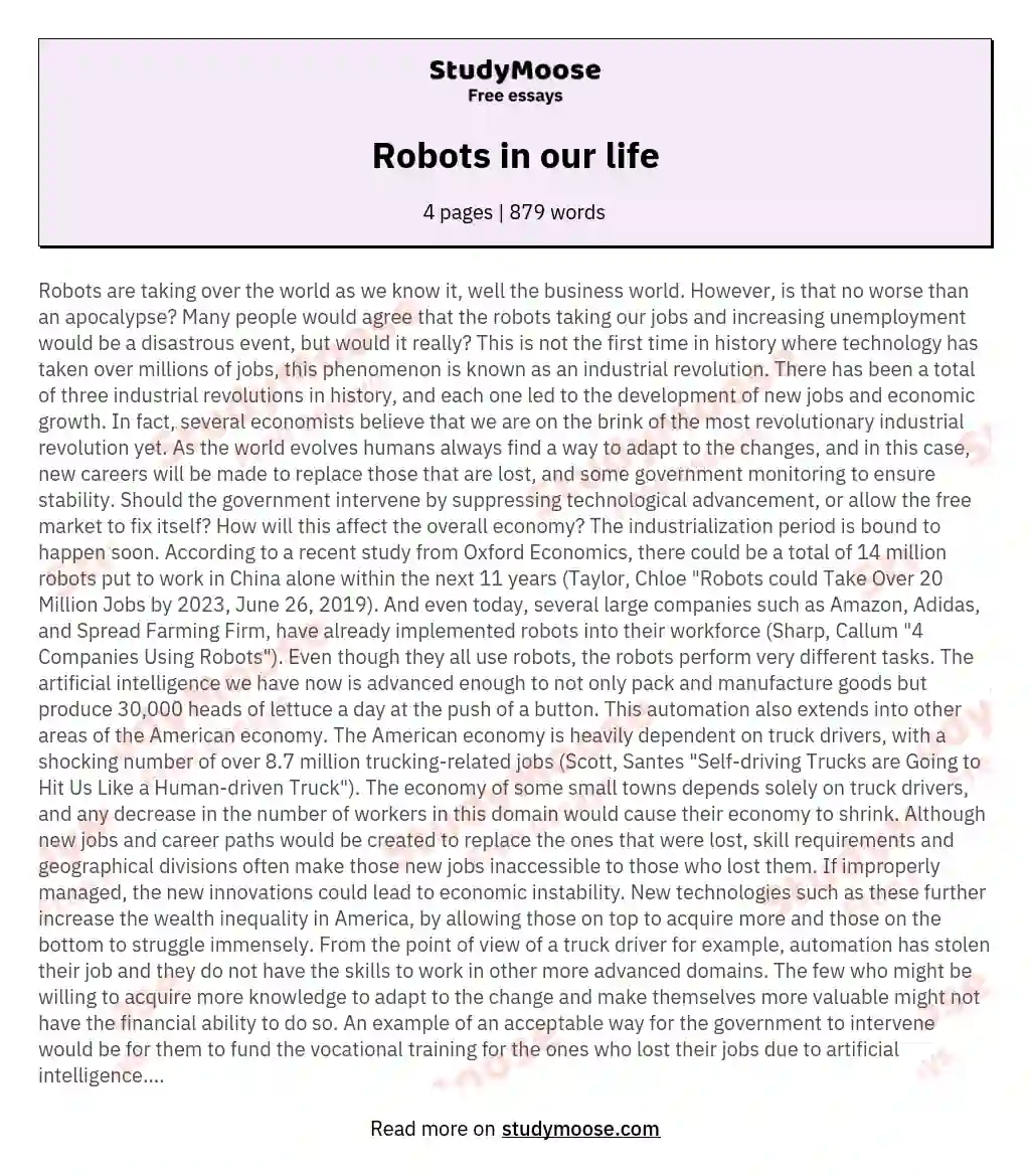 robots-in-our-life-free-essay-example