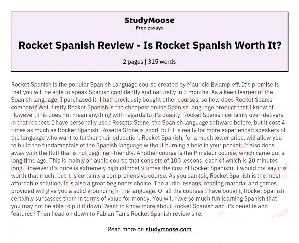 Rocket Spanish Review - Is Rocket Spanish Worth It?