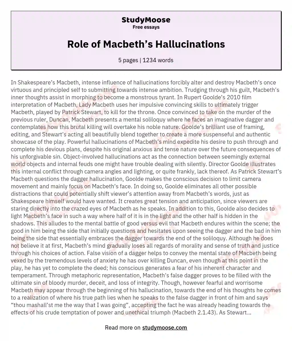 Role of Macbeth’s Hallucinations