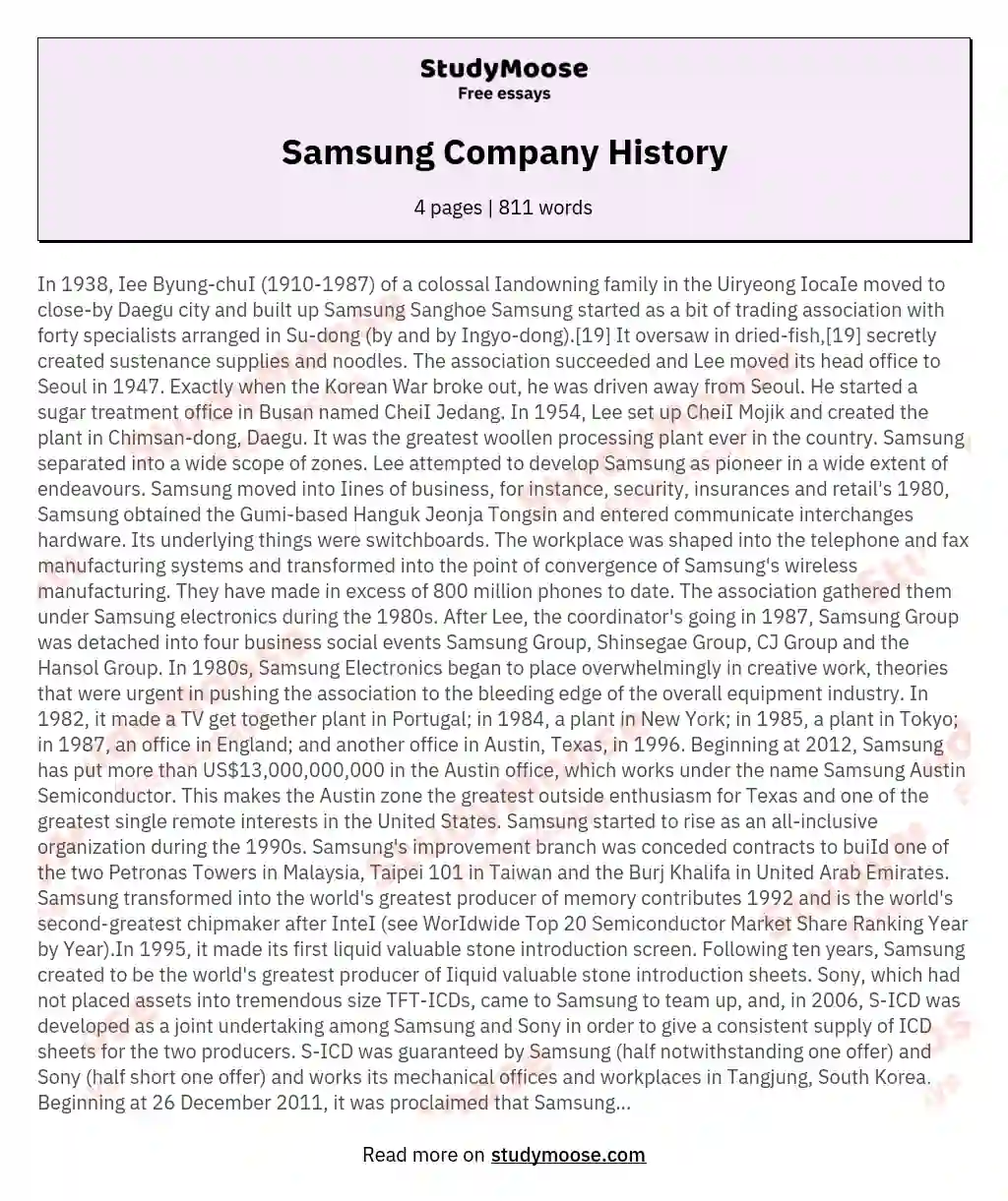 Samsung Company History