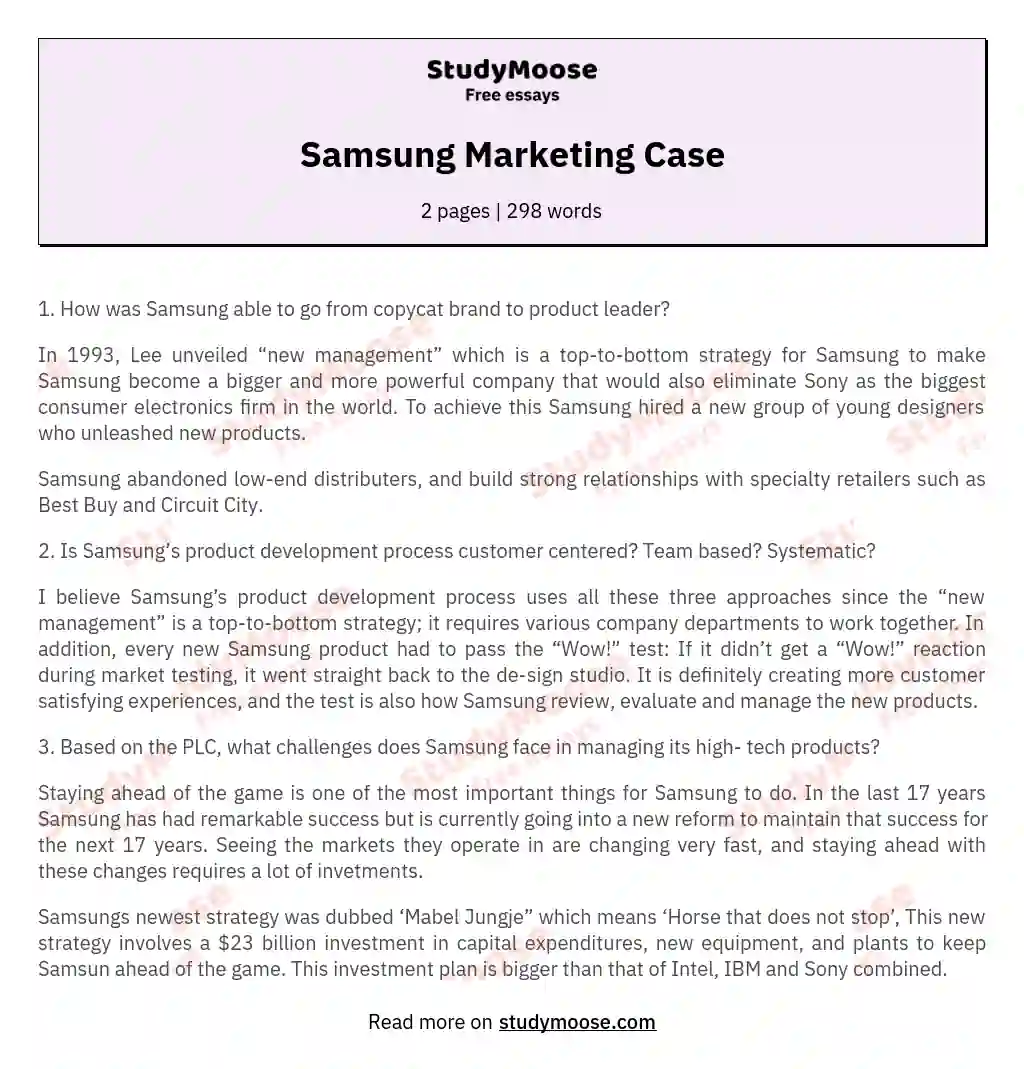 Samsung Marketing Case