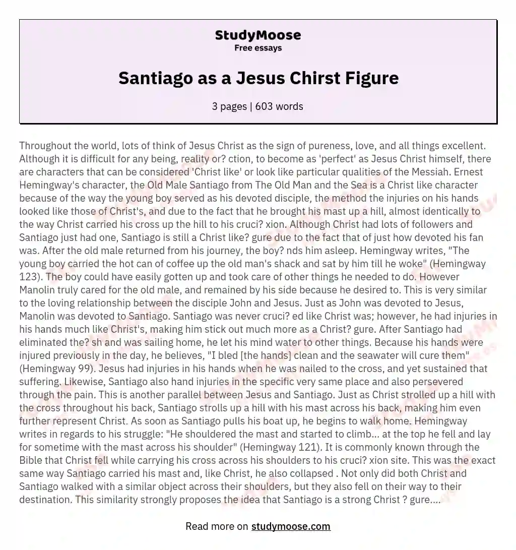 Santiago as a Jesus Chirst Figure