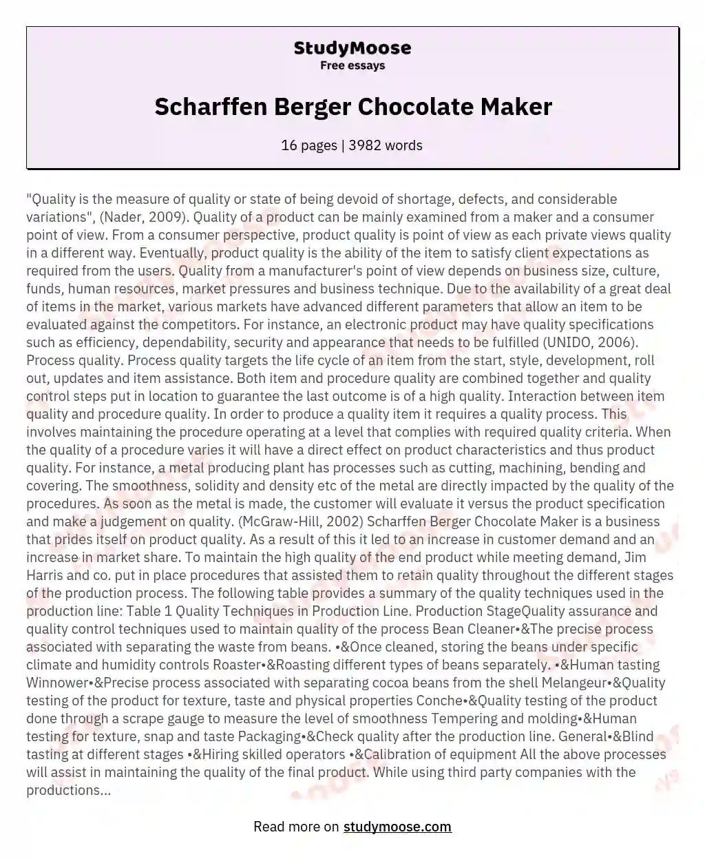 Scharffen Berger Chocolate Maker essay