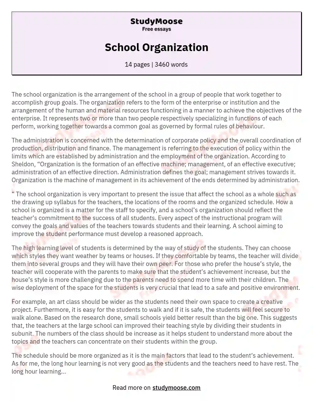 School Organization
