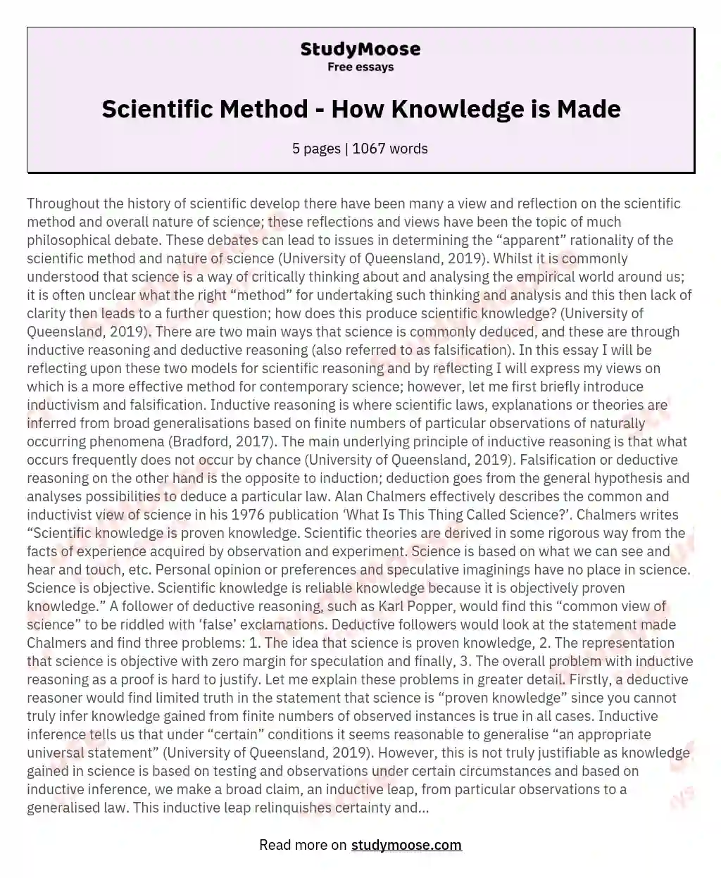 Scientific Method - How Knowledge is Made