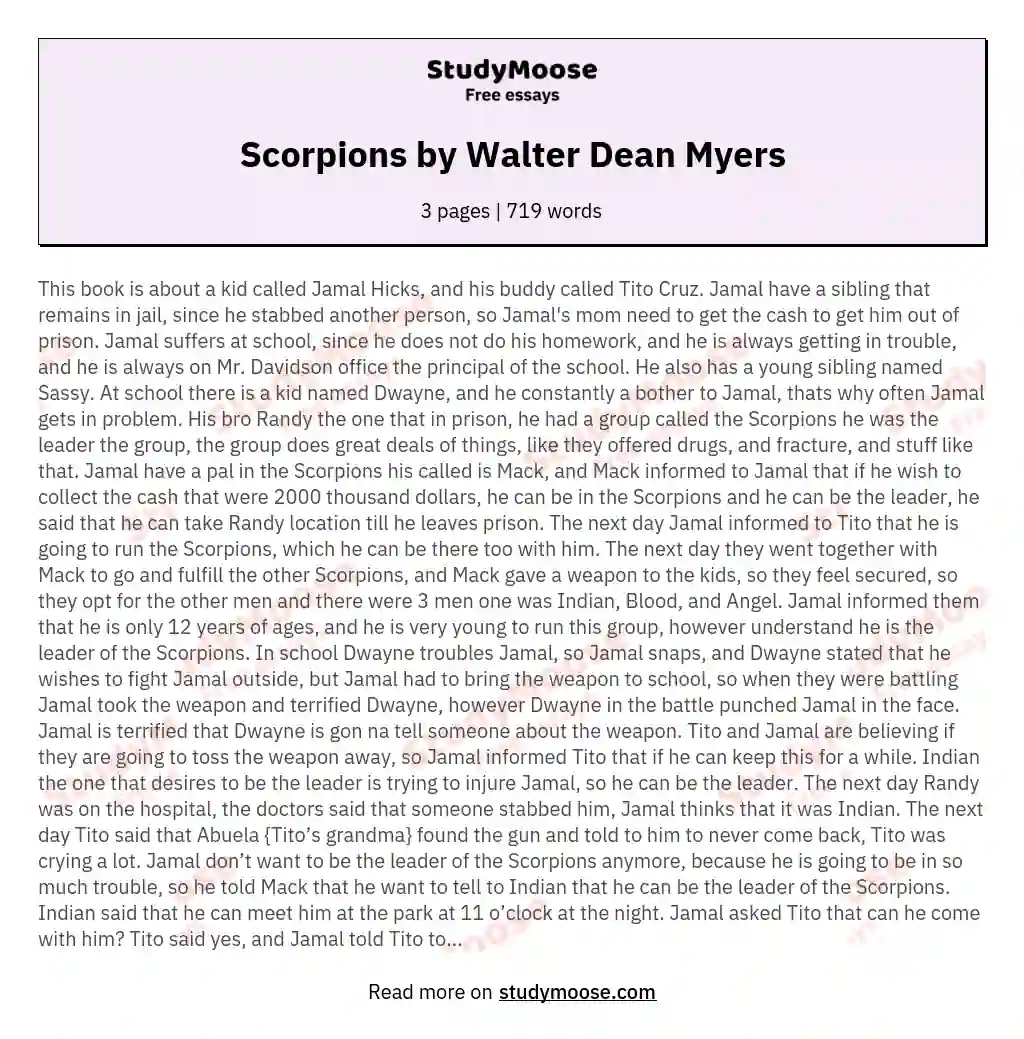 Scorpions by Walter Dean Myers
