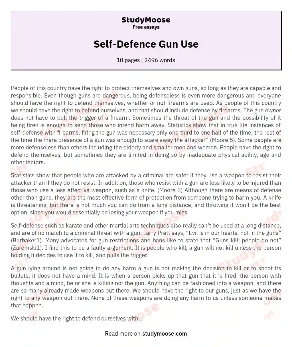 titles for self defense essay