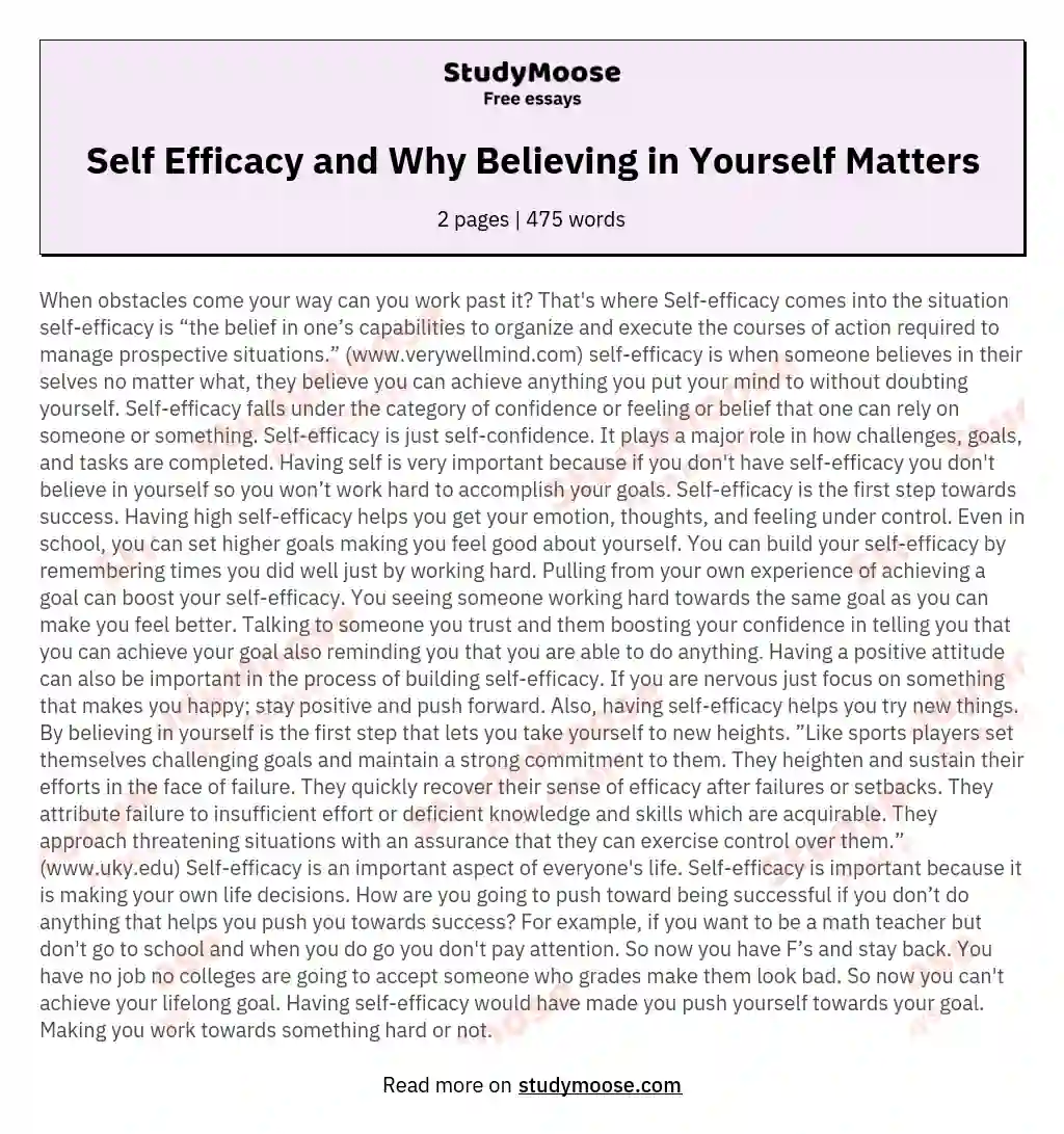 belief statement essay examples