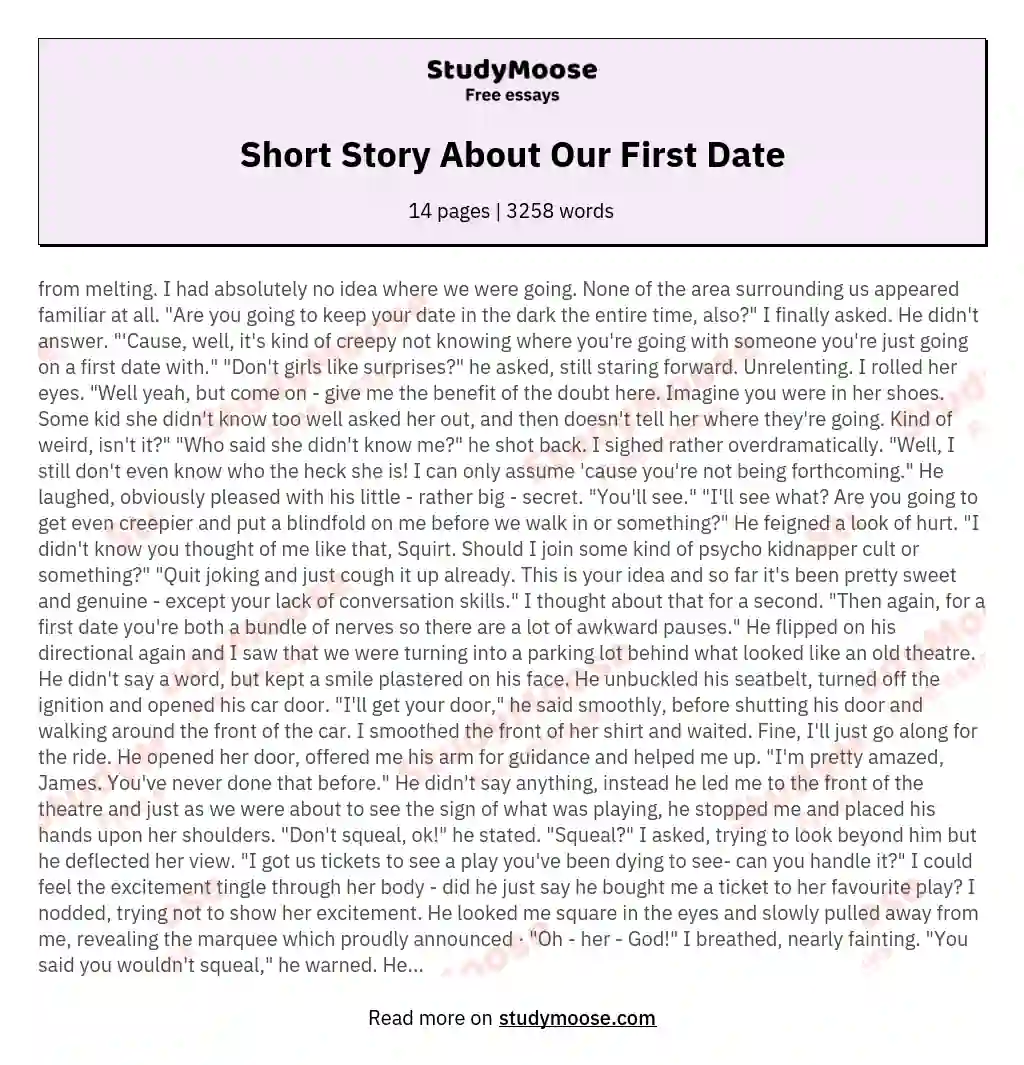 Short Story About Our First Date essay