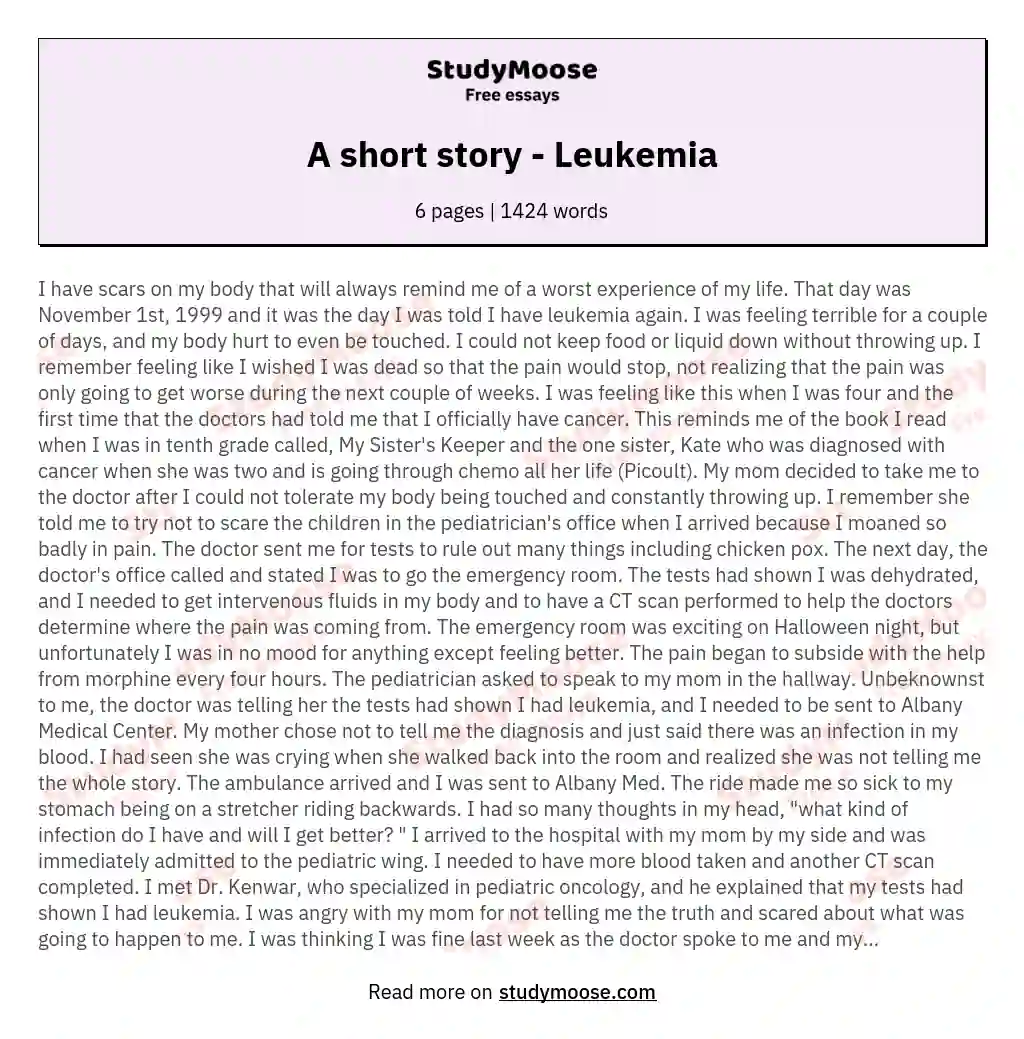 A short story - Leukemia essay