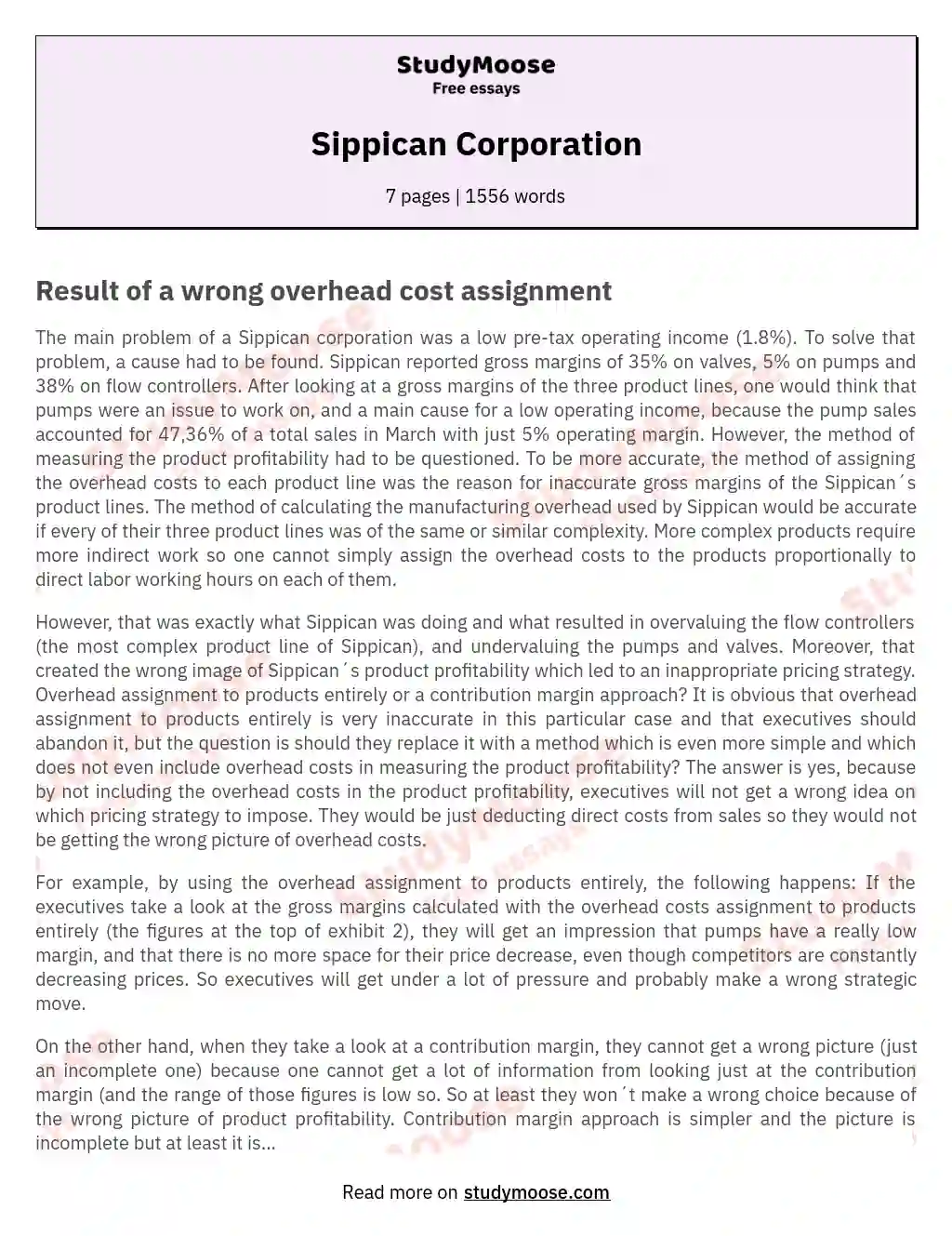 Sippican Corporation essay