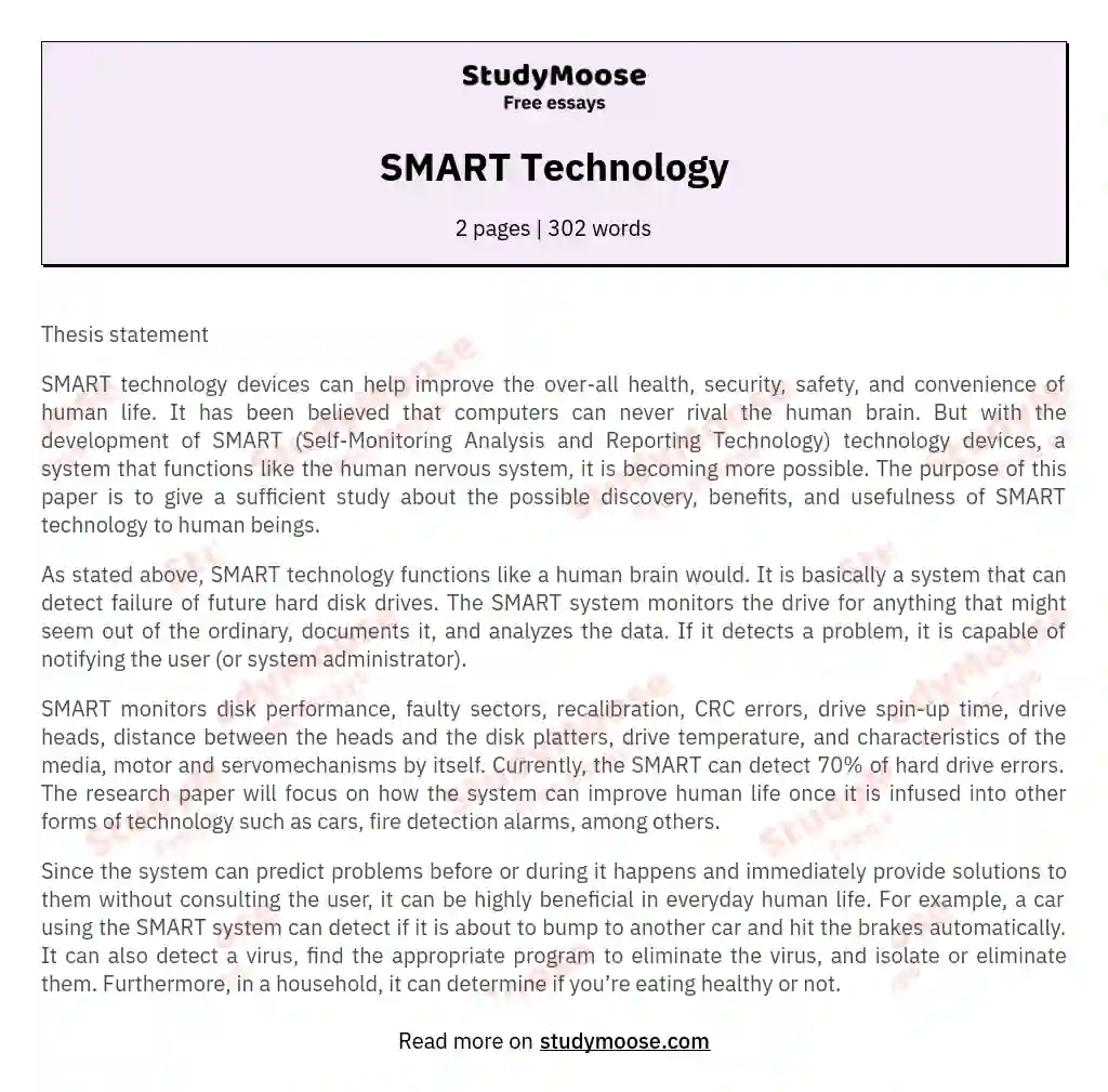 essay about smart devices