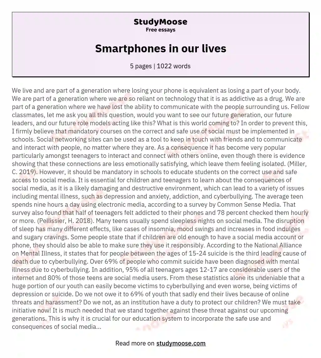 Smartphones in our lives