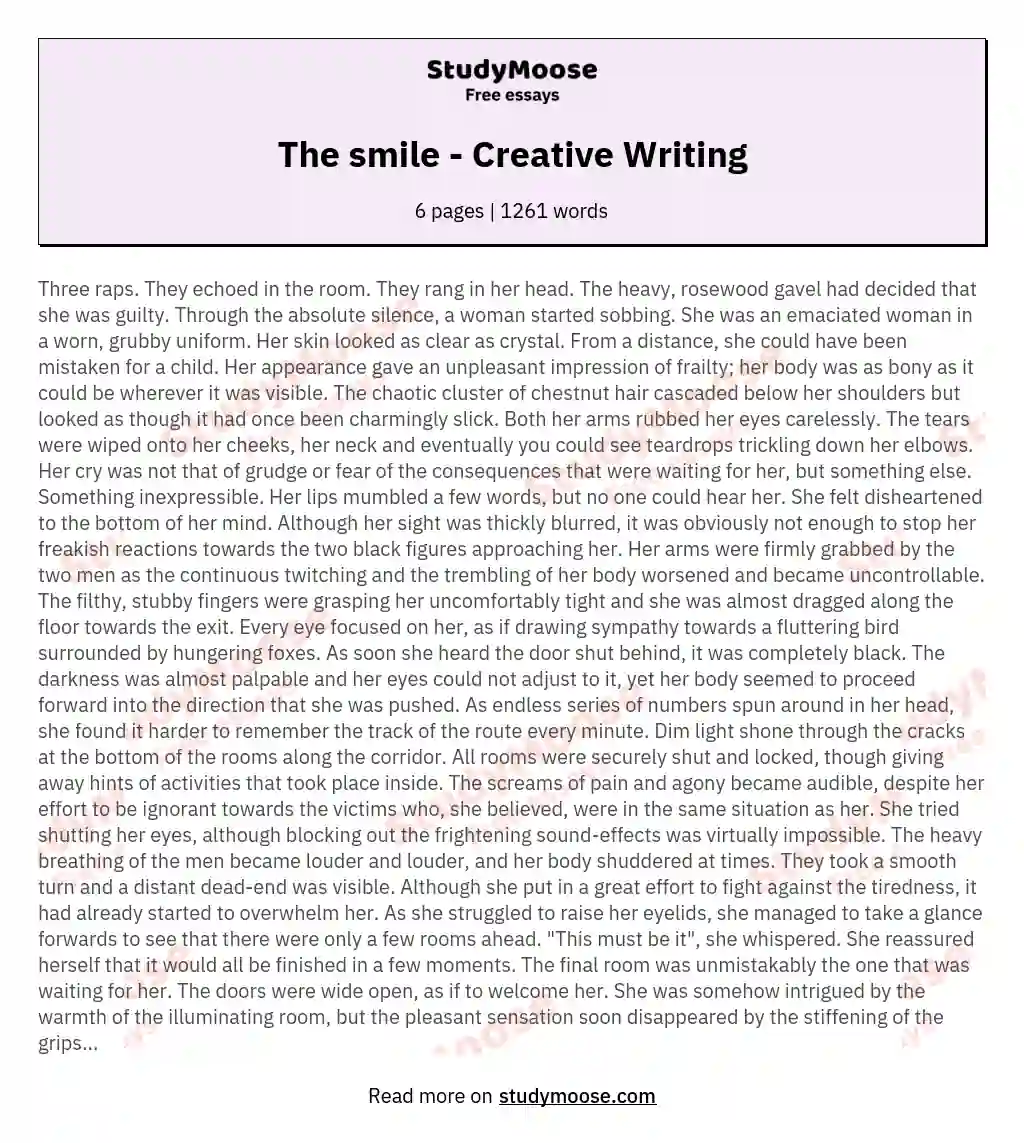 The smile - Creative Writing essay