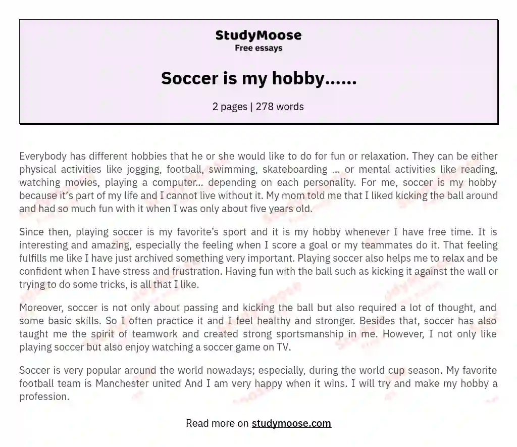 soccer tryouts essay