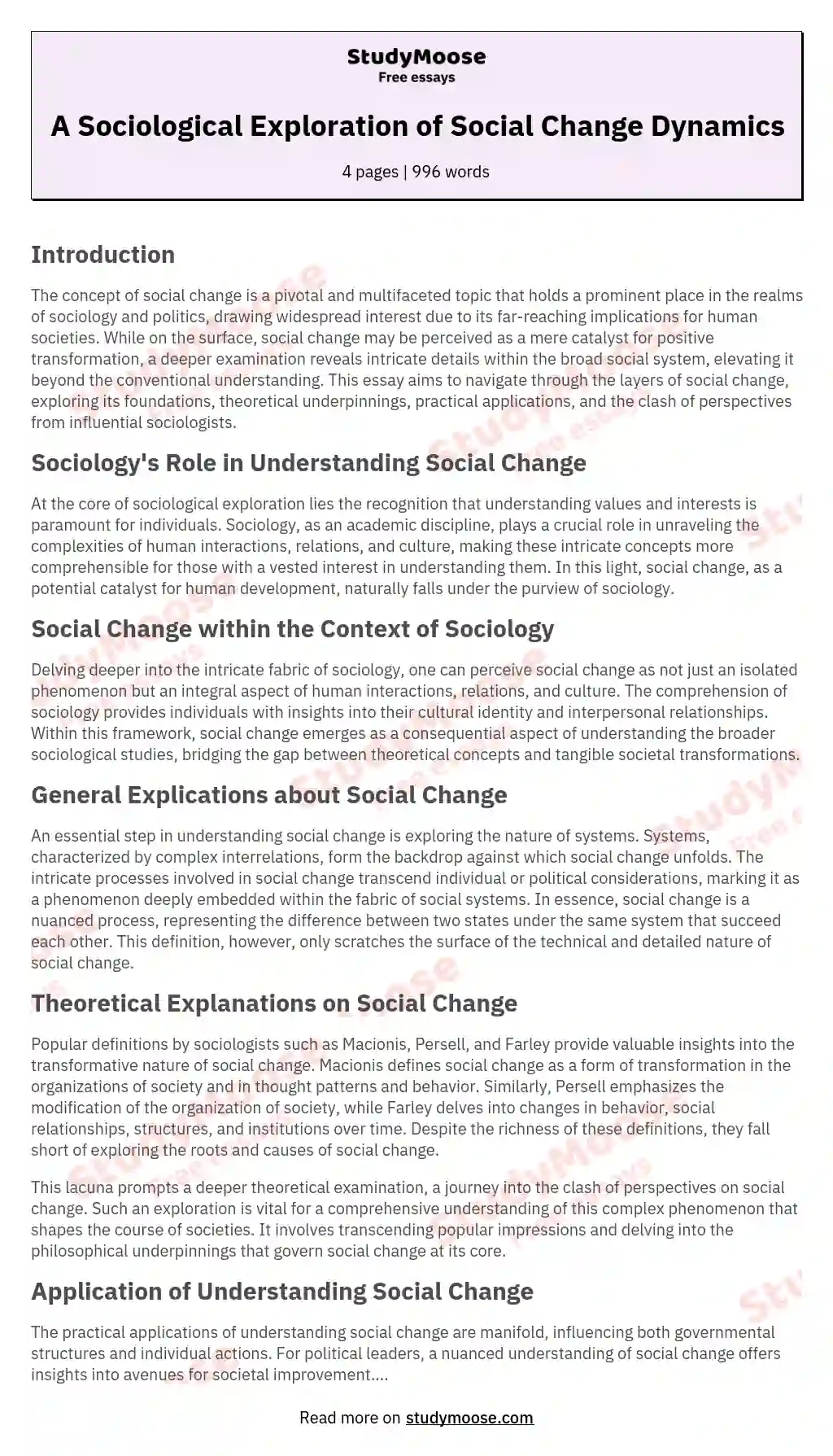 Social Change in the Perspectives of Max Weber and Karl Marx